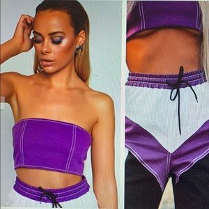 Purple bandeau crop top